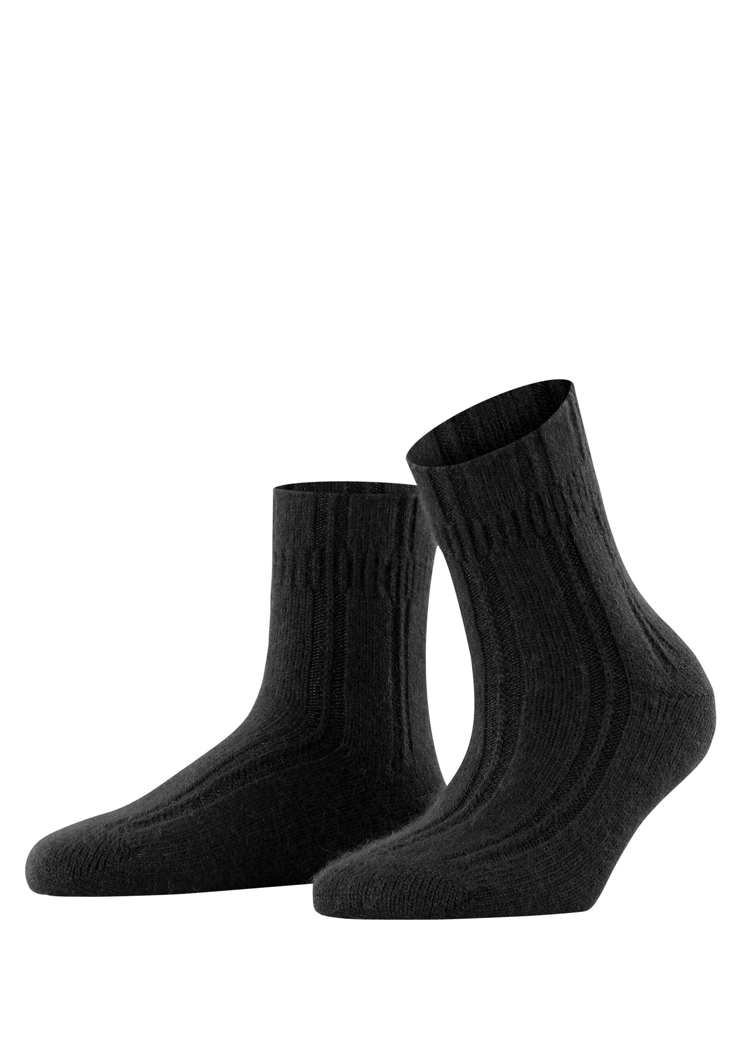 47470 Angora Bedsock Fluffy Angora Blend Slipper Sock - 3009 Black