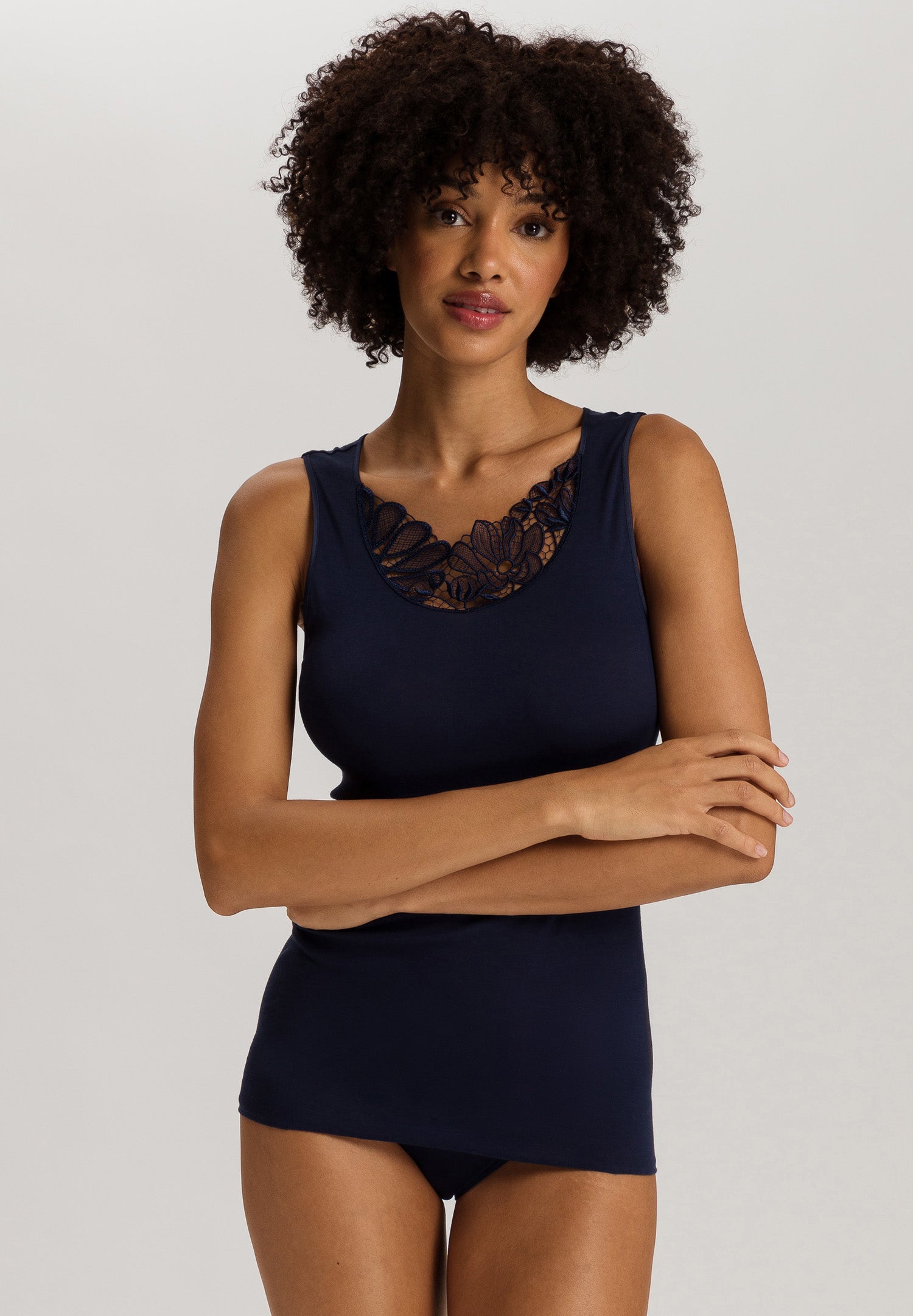 Belina Cotton Round Neck Tank Top | Deep Navy 70879-1610