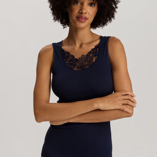 Belina Cotton Round Neck Tank Top | Deep Navy 70879-1610