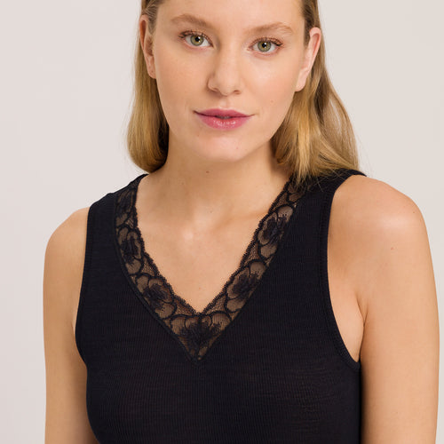 70971 Woolen Lace Tank Top - 019 Black