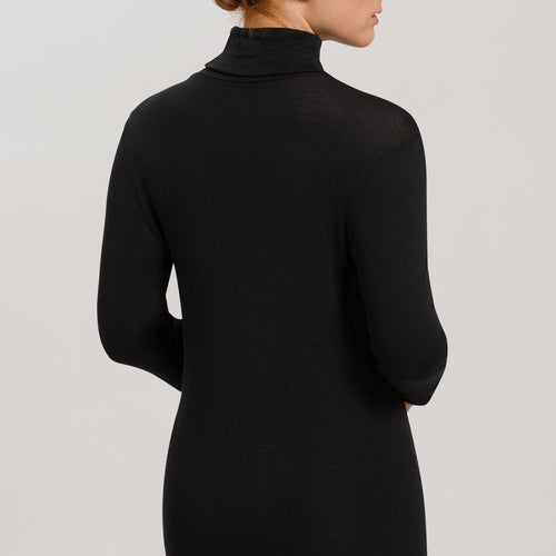 71423 Woolen Silk W Turtleneck Shirt - 018 Black