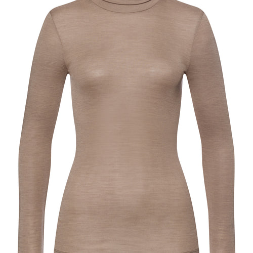 71423 Woolen Silk W Turtleneck Shirt - 2847 Taupe