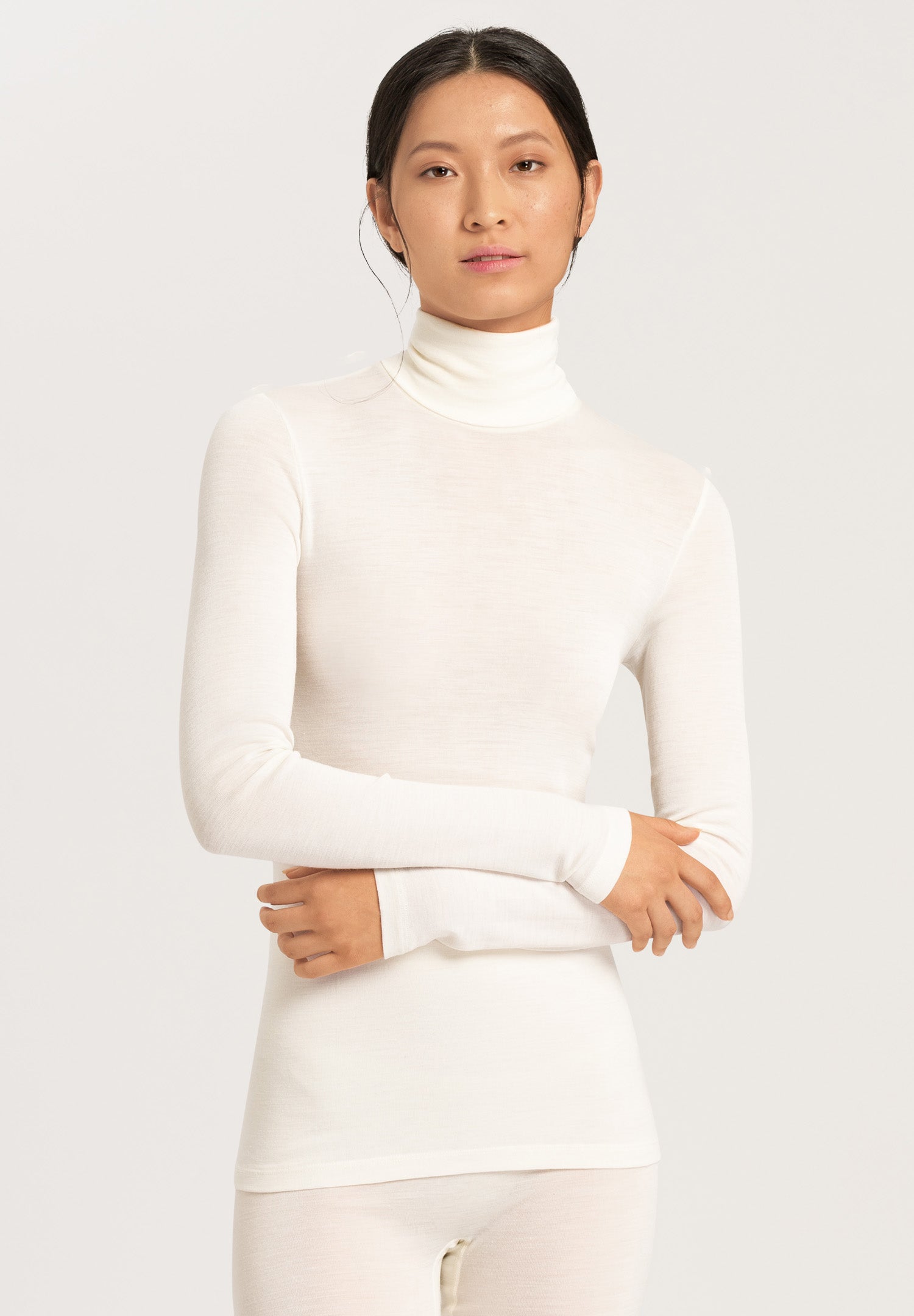 71423 Woolen Silk W Turtleneck Shirt - 795 Cygne