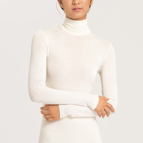 71423 Woolen Silk W Turtleneck Shirt - 795 Cygne