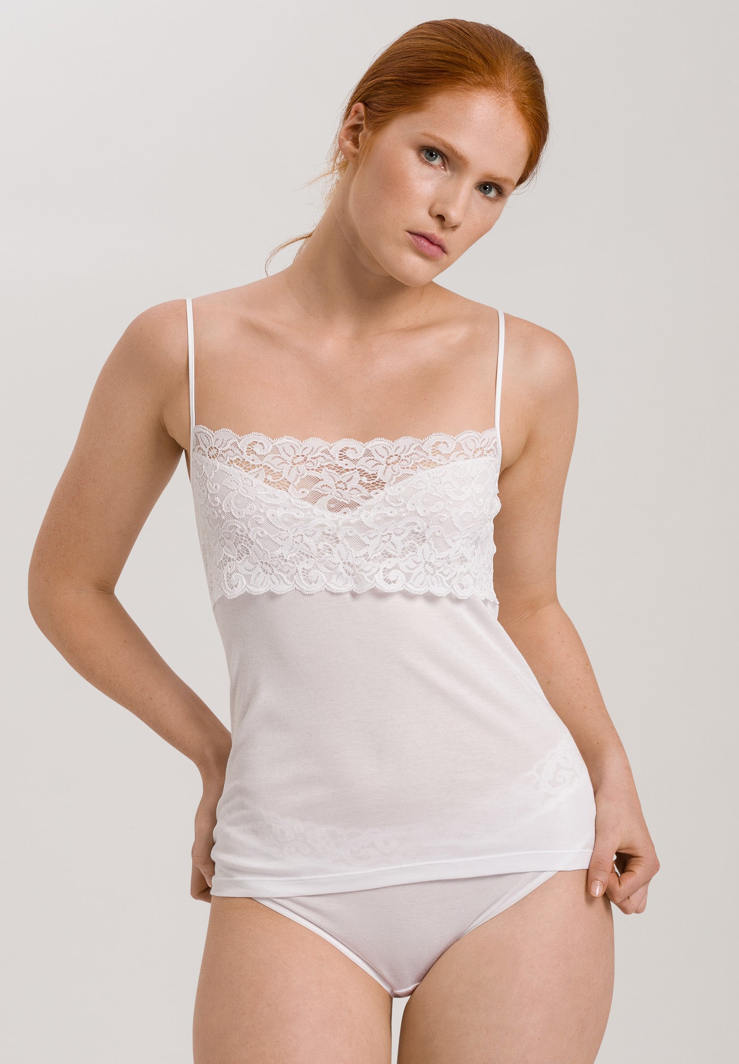 71448 Luxury Moments Wide Lace Spg Cami - 101 White