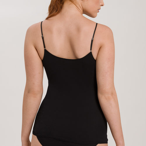 71601 Cotton Seamless V-Neck Camisole - 019 Black