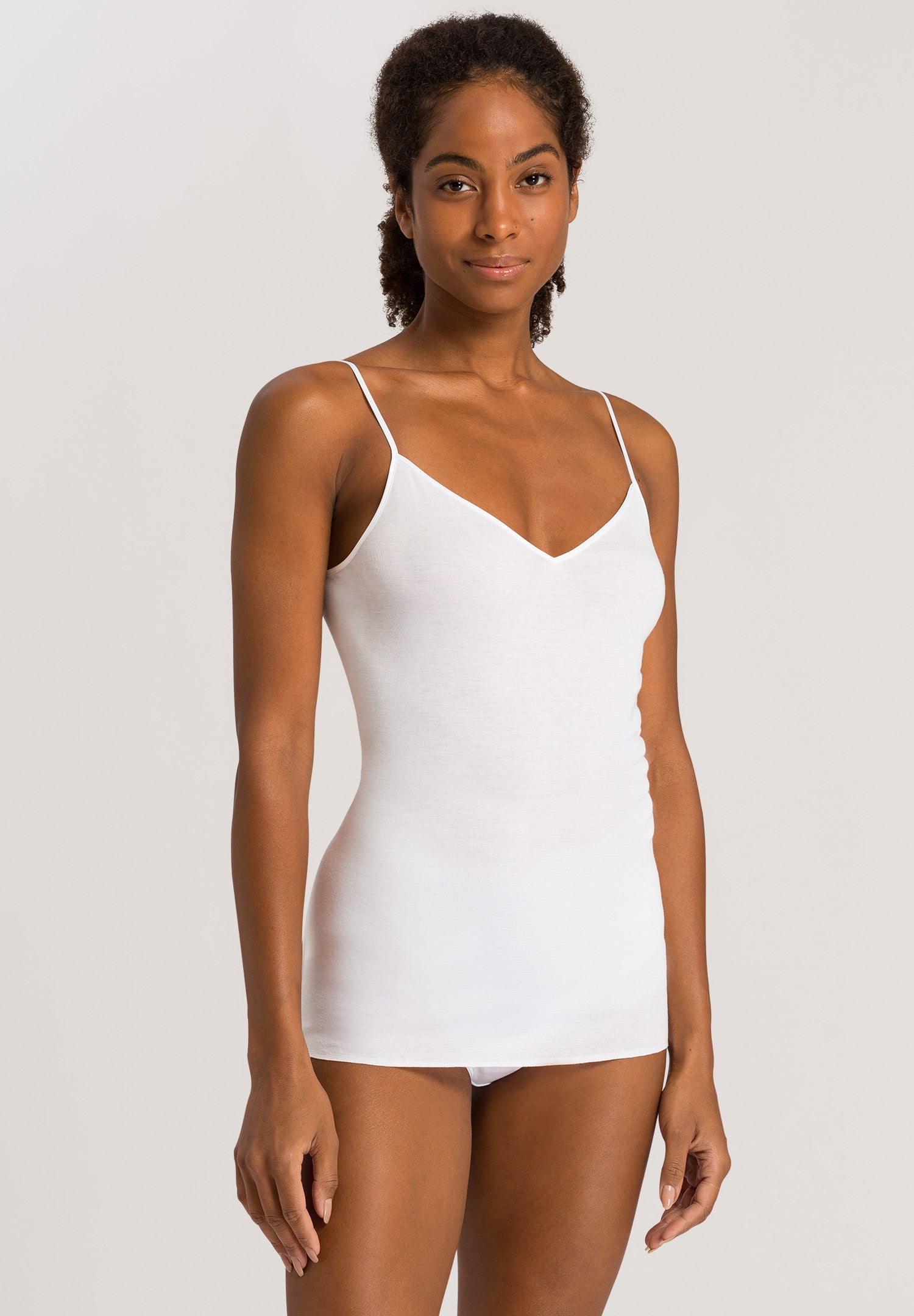 71601 Cotton Seamless V-Neck Camisole - 101 White