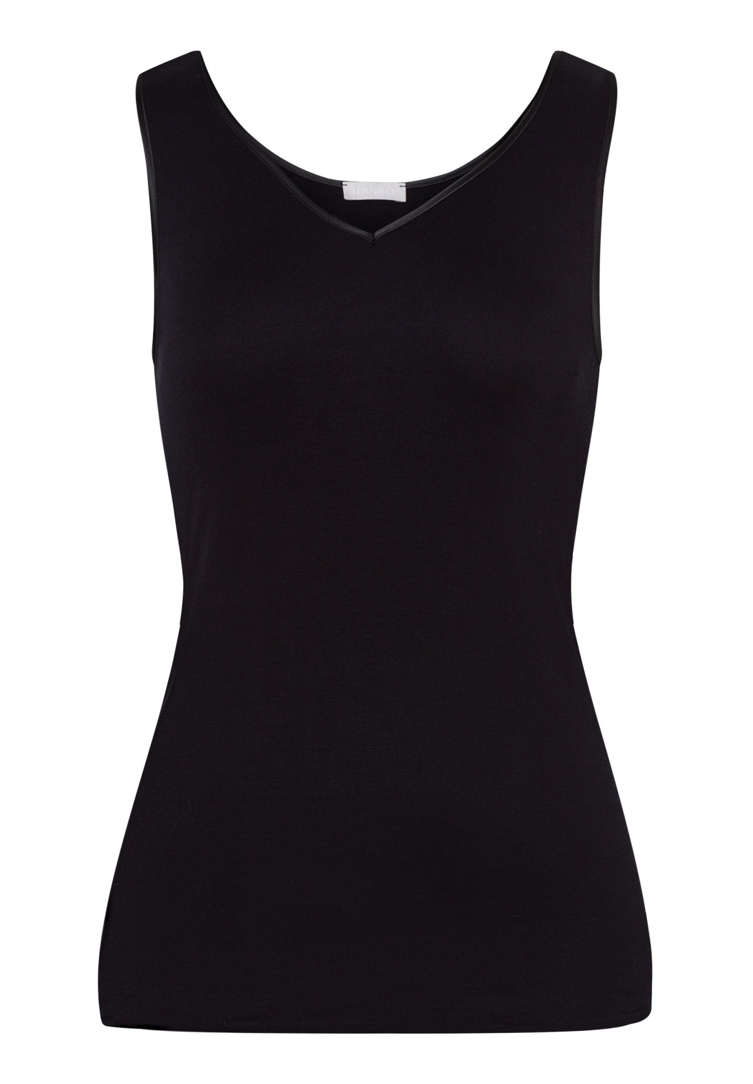 71602 Cotton Seamless V-Neck Tank - 019 Black