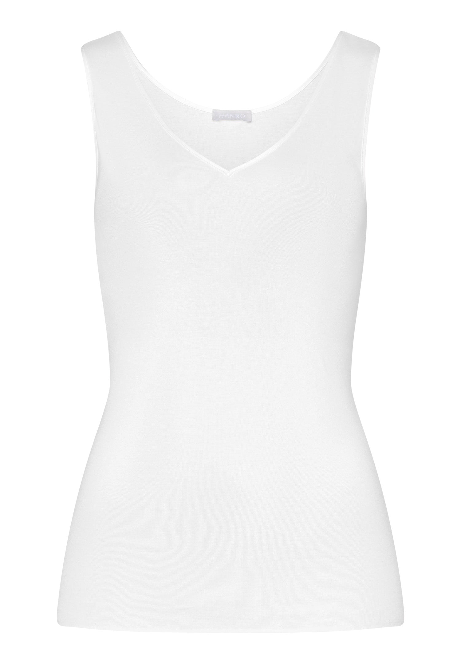 71602 Cotton Seamless V-Neck Tank - 101 White