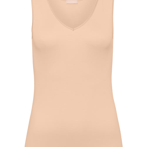 71602 Cotton Seamless V-Neck Tank - 274 Beige