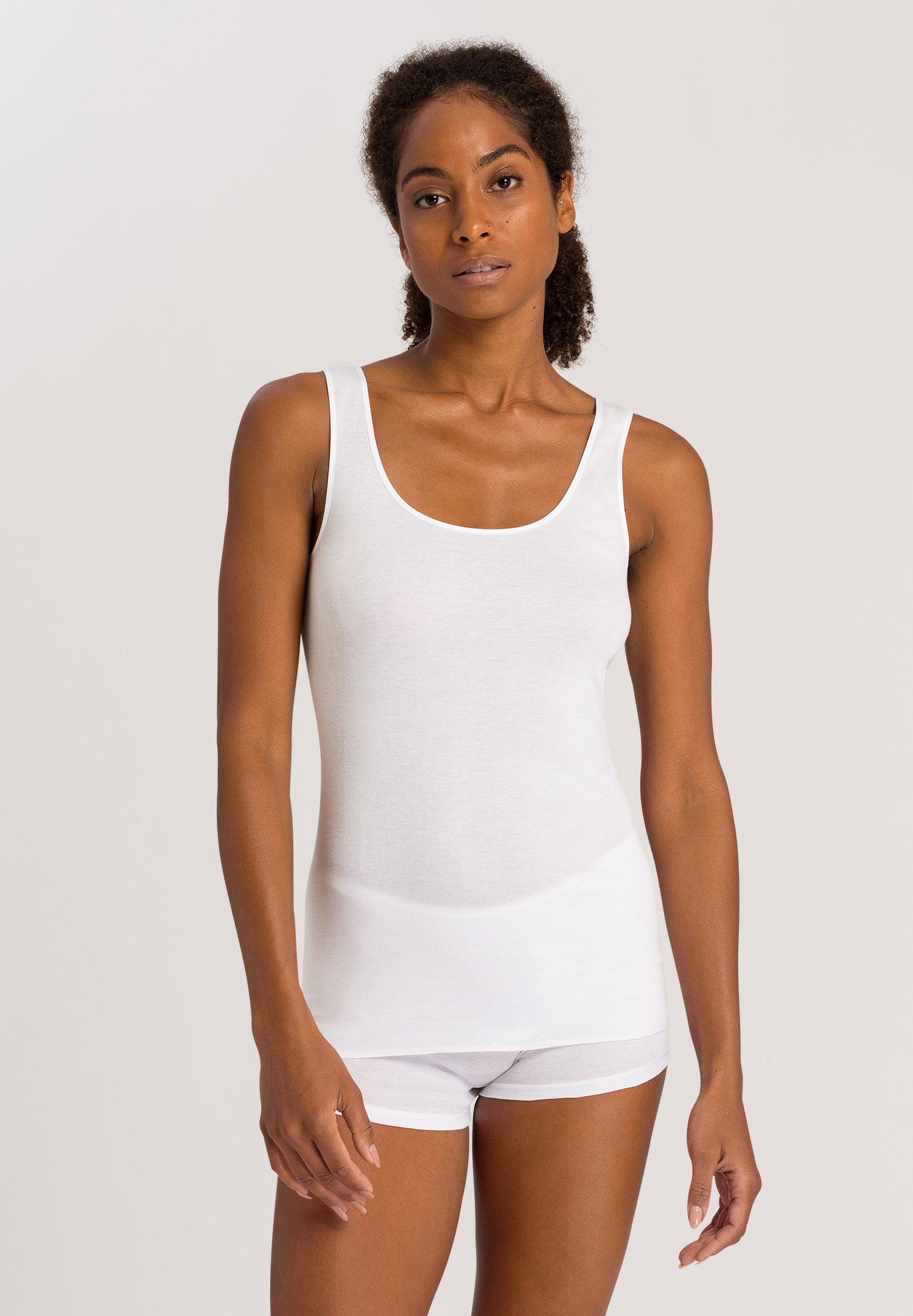 71604 Cotton Seamless Round Neck Tank - 101 White