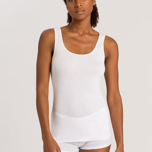 71604 Cotton Seamless Round Neck Tank - 101 White