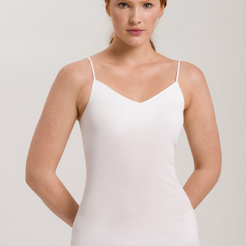 71605 Cotton Seamless Spaghetti Cami Padded - 101 White