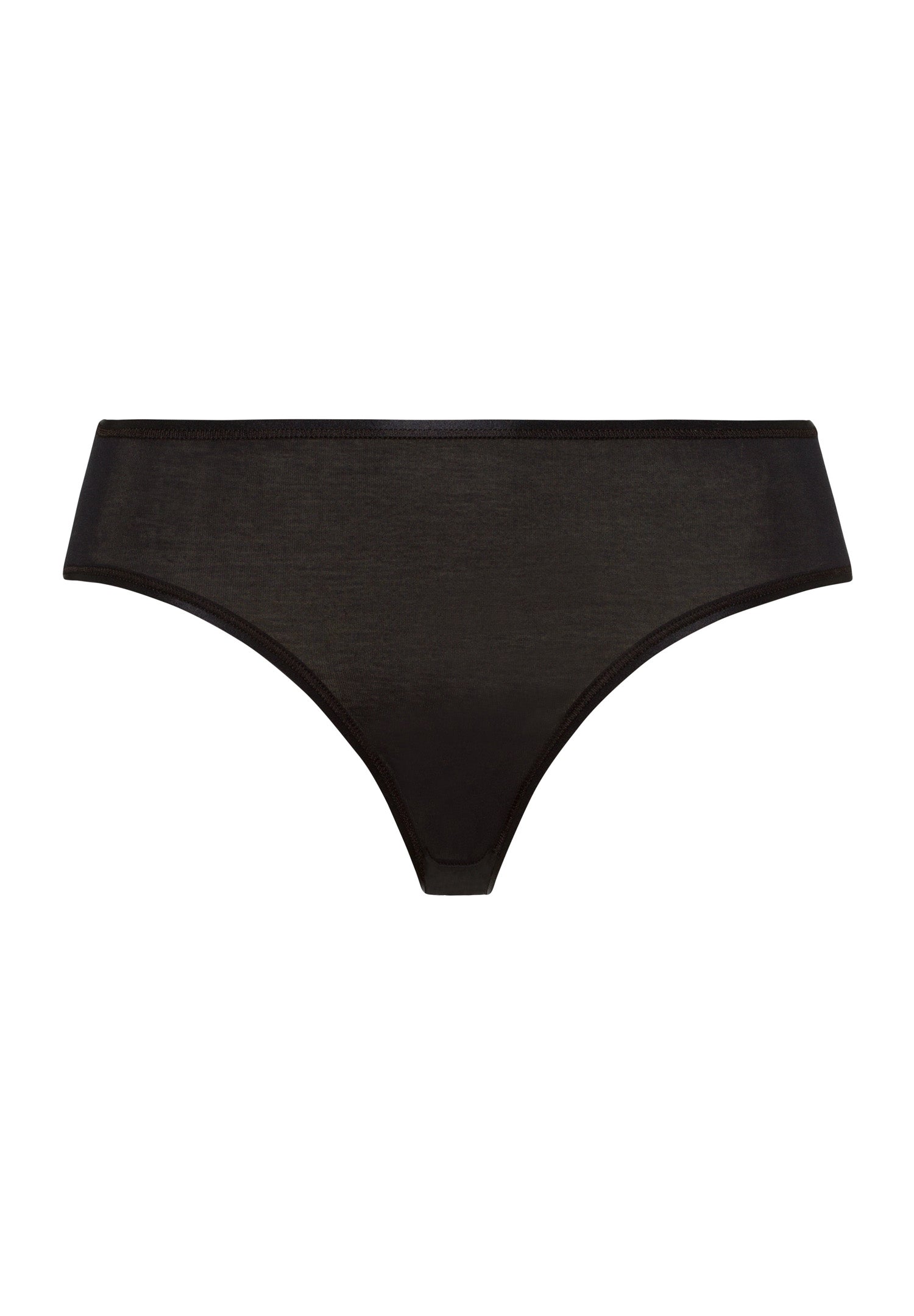 71626 Cotton Seamless Full High Cut Brief - 019 Black