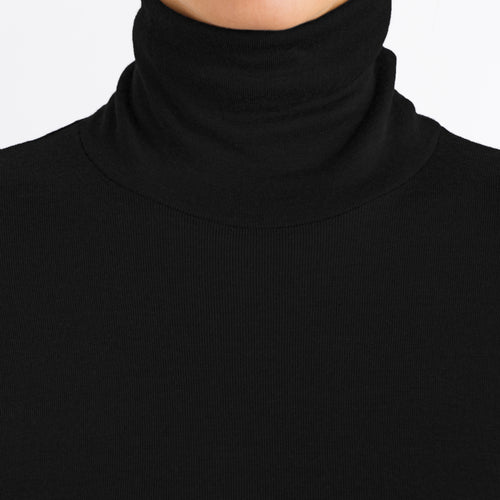 71659 Silk/Cashmere Turtleneck Shirt - 019 Black