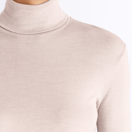 71659 Silk/Cashmere Turtleneck Shirt - 1203 Vanilla