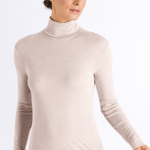 71659 Silk/Cashmere Turtleneck Shirt - 1203 Vanilla