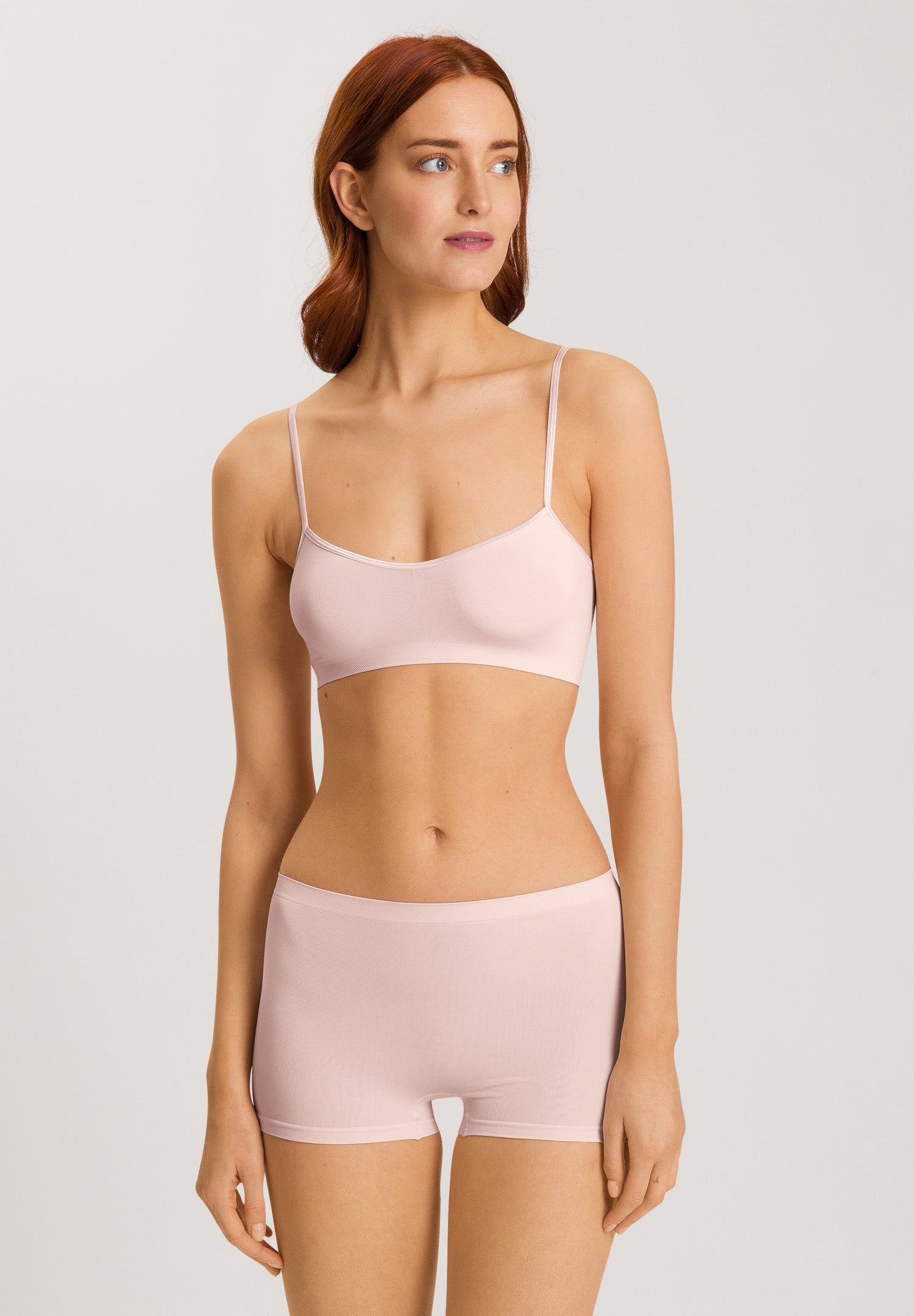 71824 Touch Feeling Spaghetti Crop Top - 1393 Rose Cream