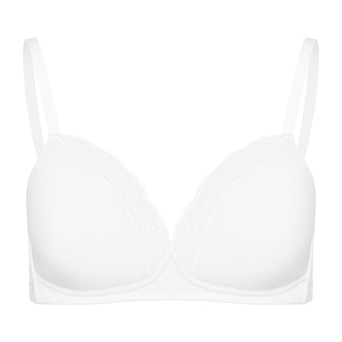 72432 Cotton Lace Spacer Soft Cup Bra - 101 White