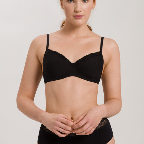 72433 Cotton Lace Spacer T-Shirt Bra - 019 Black