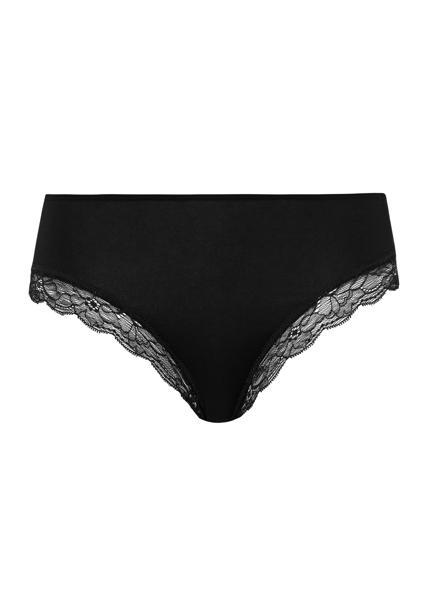 72437 Cotton Lace High Cut Brief - 019 Black