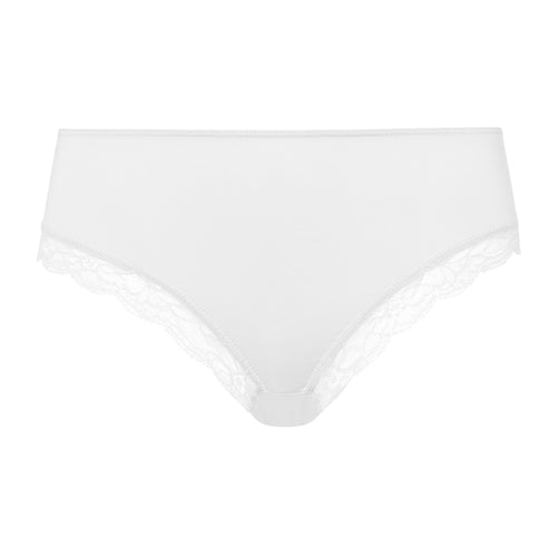 72437 Cotton Lace High Cut Brief - 101 White