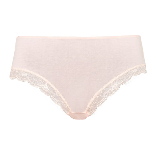 72437 Cotton Lace High Cut Brief - 1381 Powder