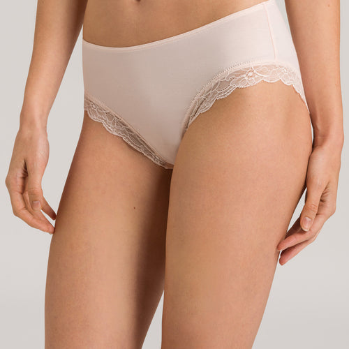 72437 Cotton Lace High Cut Brief - 1381 Powder