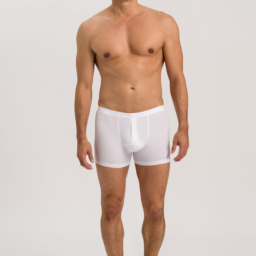 73063 Cotton Sensation Long Leg Boxer Brief With Fly - 101 White