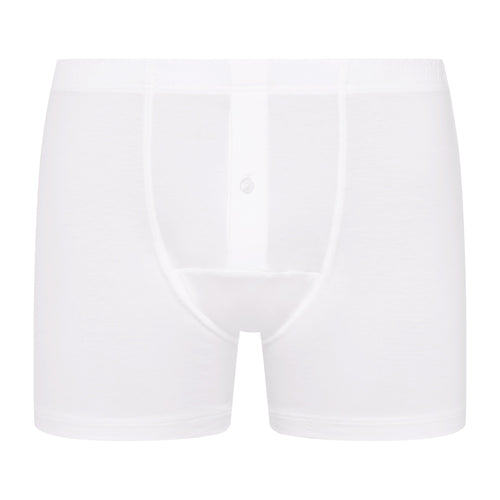 73063 Cotton Sensation Long Leg Boxer Brief With Fly - 101 White