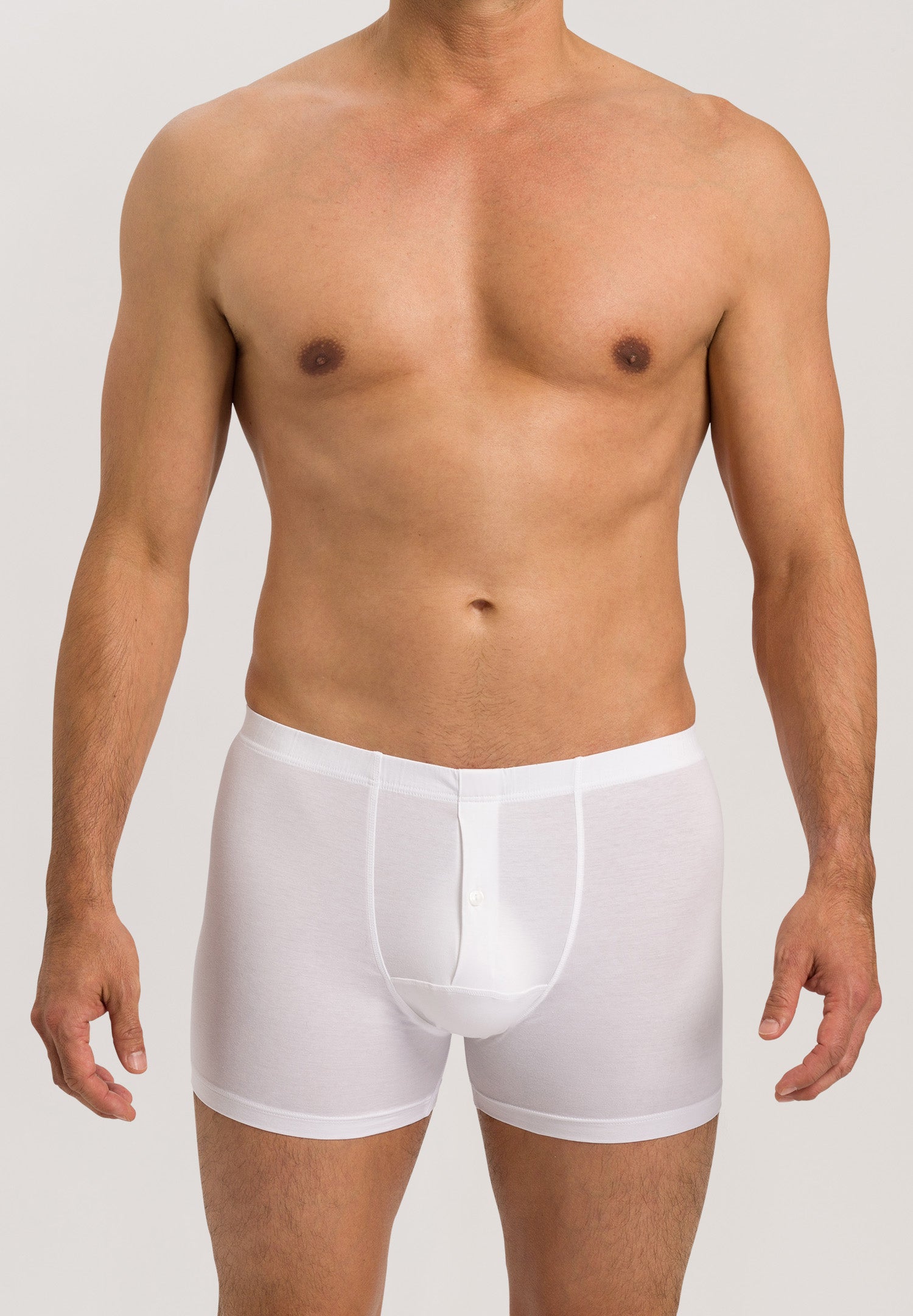 73063 Cotton Sensation Long Leg Boxer Brief With Fly - 101 White