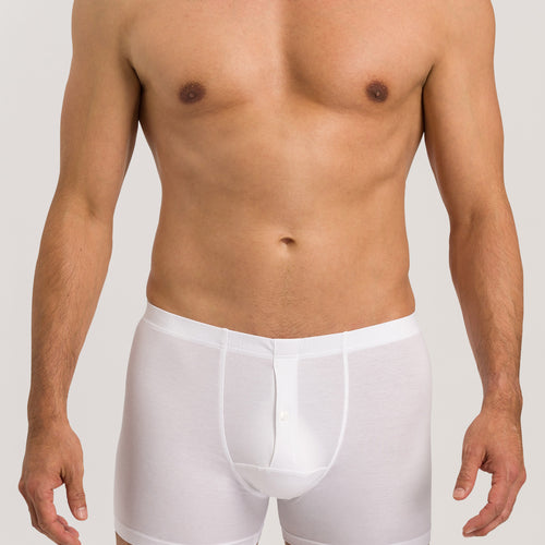 73063 Cotton Sensation Long Leg Boxer Brief With Fly - 101 White