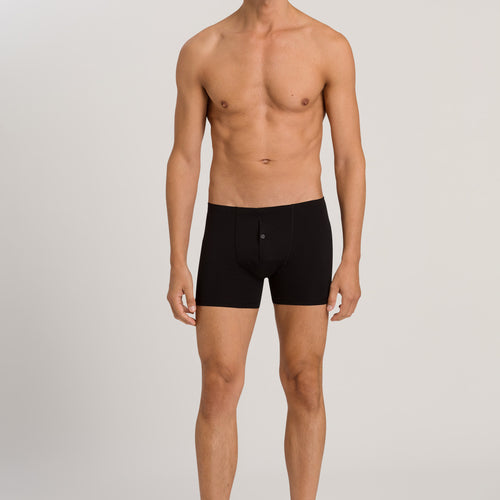 73063 Cotton Sensation Long Leg Boxer Brief With Fly - 199 Black