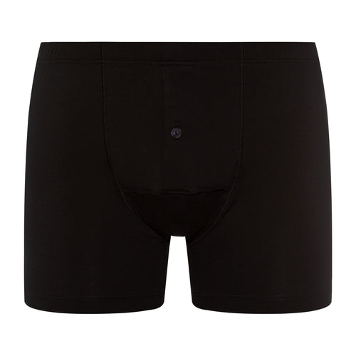 73063 Cotton Sensation Long Leg Boxer Brief With Fly - 199 Black