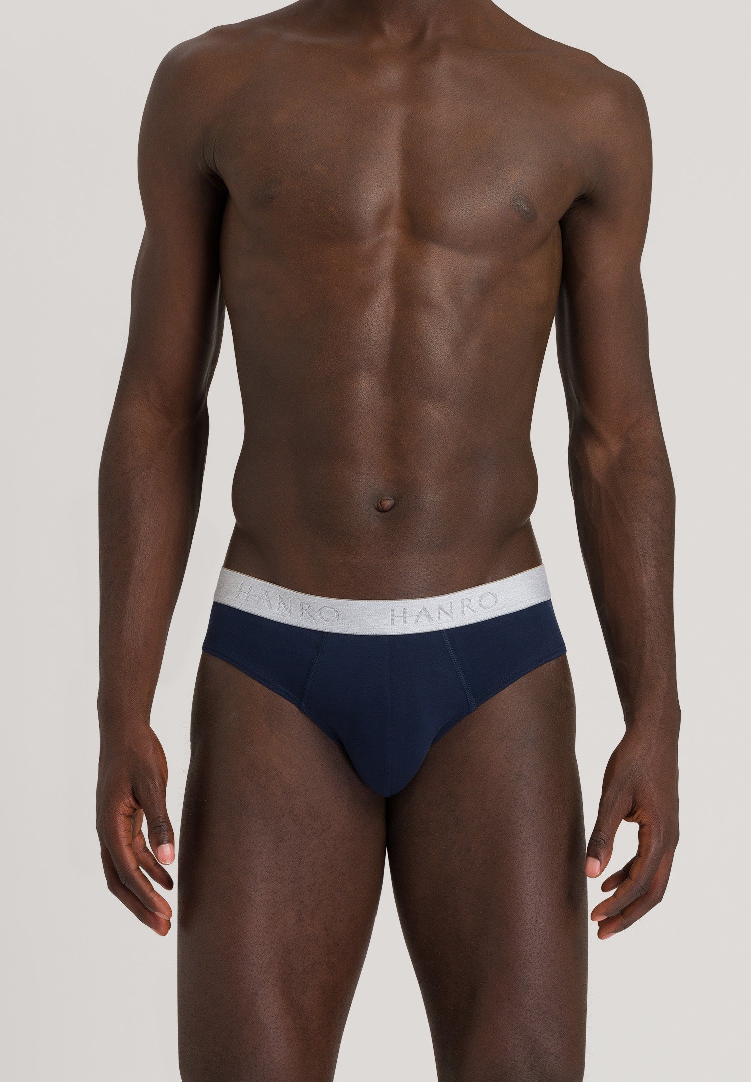 73075 Cotton Essentials Briefs 2-Pack - 2399 Lt Melange/Deep Navy