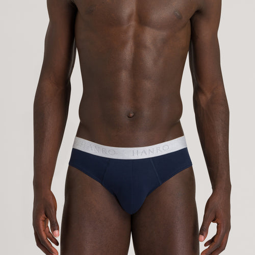 73075 Cotton Essentials Briefs 2-Pack - 2399 Lt Melange/Deep Navy