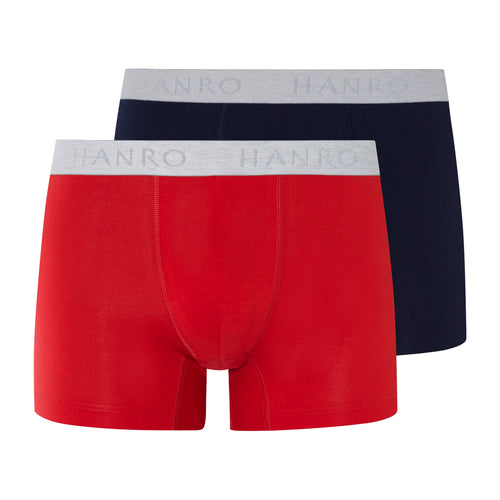 73078 Cotton Essentials Boxer Briefs 2-Pack - 2896 Deep Navy/ Bright Red