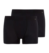 73079 Cotton Essentials 2 Pack Boxer Brief With Covered Waistband - 019 Black