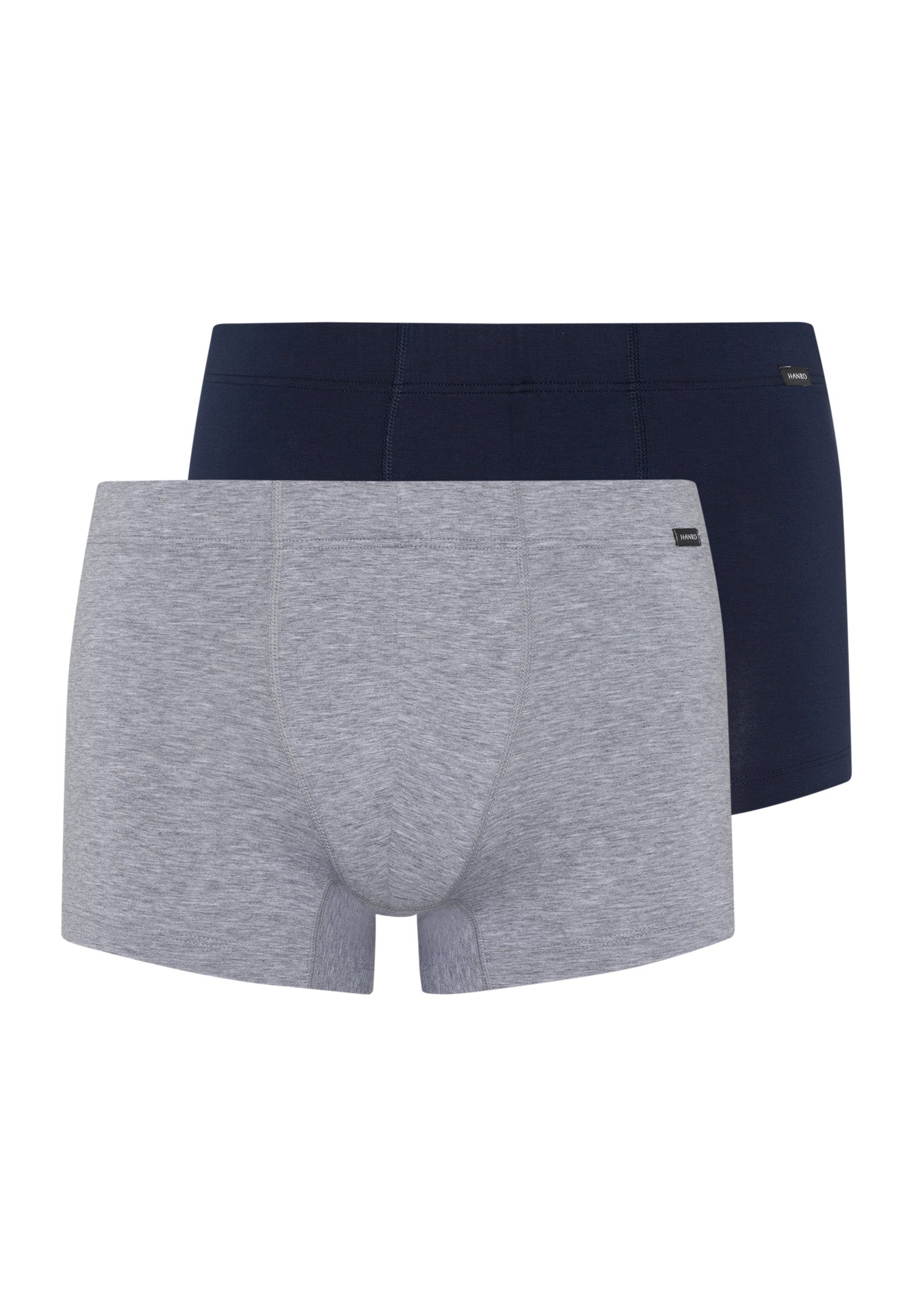 73079 Cotton Essentials 2 Pack Boxer Brief With Covered Waistband - 2399 Lt Melange/Deep Navy