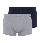 73079 Cotton Essentials 2 Pack Boxer Brief With Covered Waistband - 2399 Lt Melange/Deep Navy