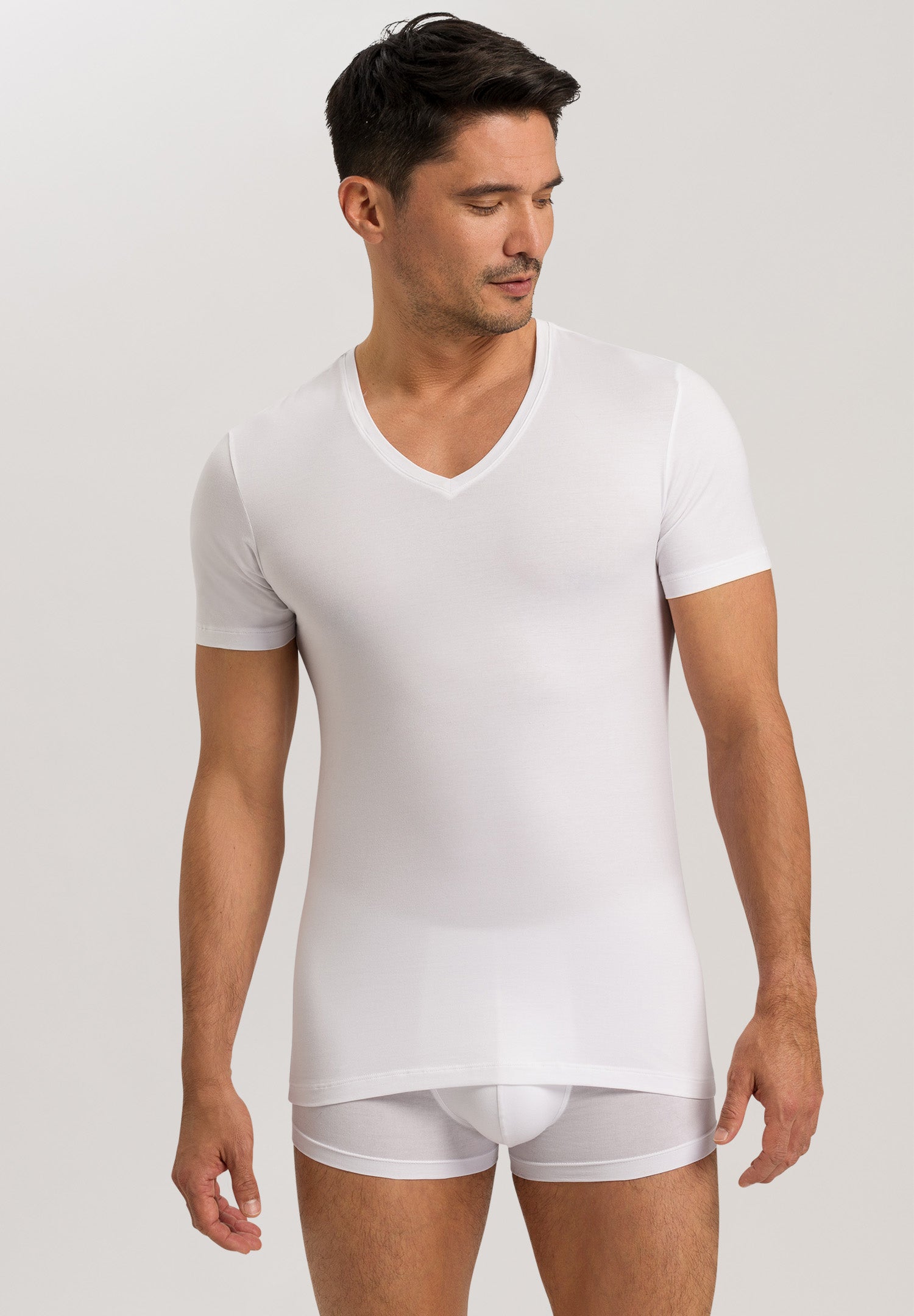 73089 Cotton Superior V-Neck Shirt - 101 White