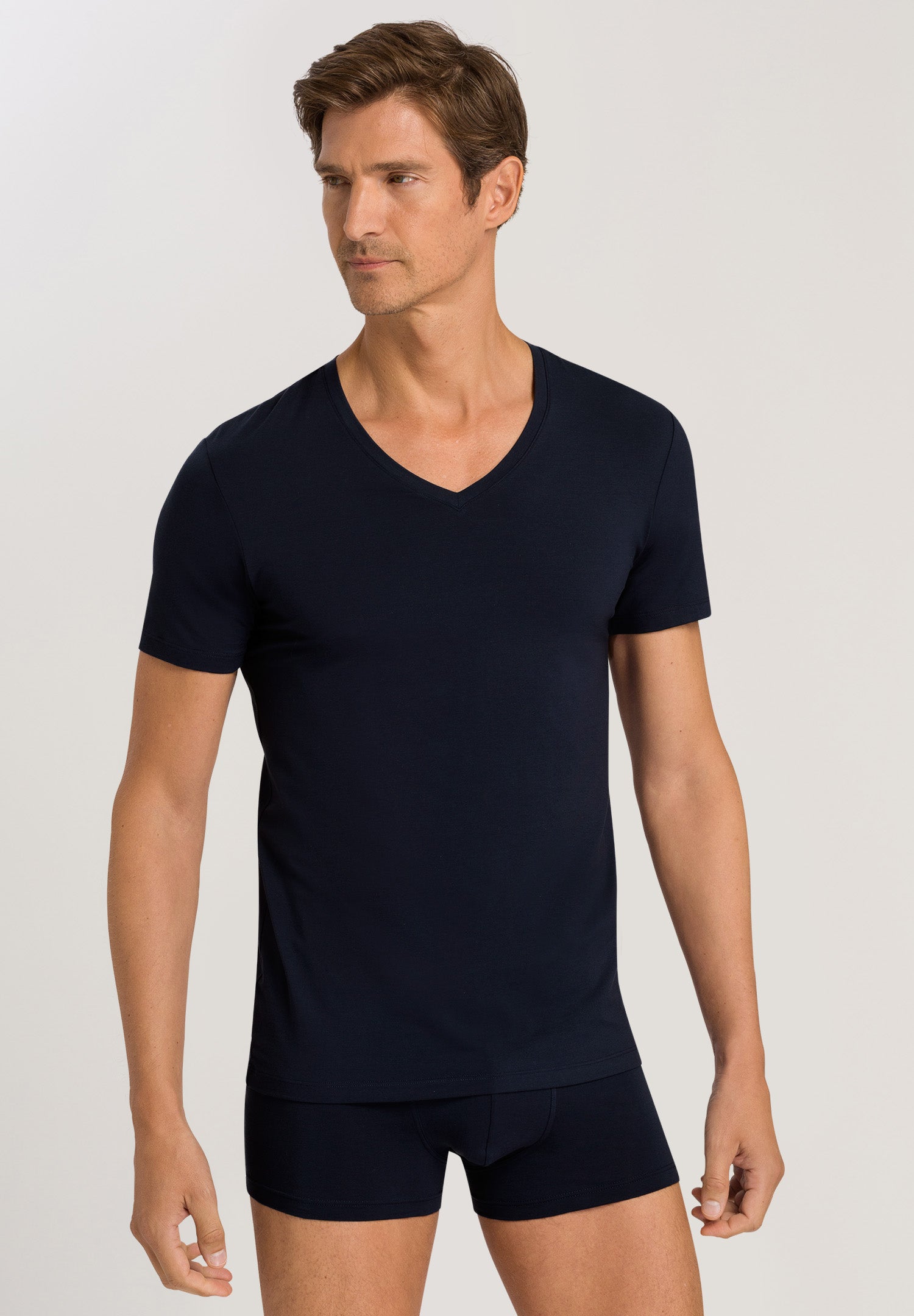 73089 Cotton Superior V-Neck Shirt - 593 Midnight Navy