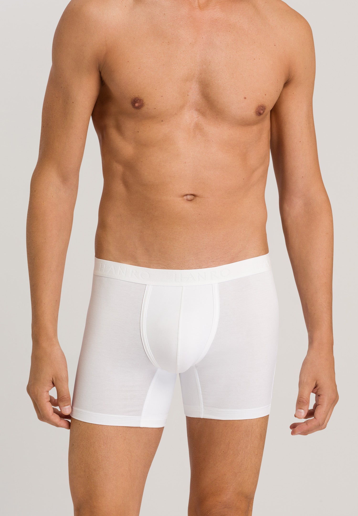 73103 Cotton Essentials Long Boxer Brief - 0100 All White