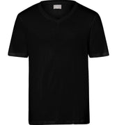 Sea Island Cotton Cotton V-Neck T-Shirt | Black 73173-019