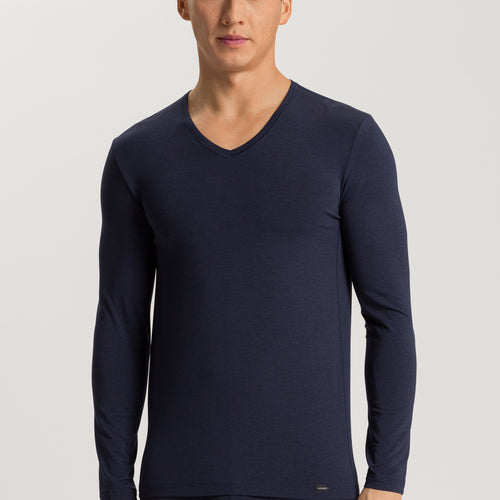 73187 Natural Function Long Sleeve Shirt V-Neck - 1610 Deep Navy