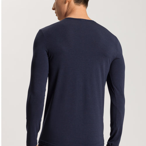 73187 Natural Function Long Sleeve Shirt V-Neck - 1610 Deep Navy