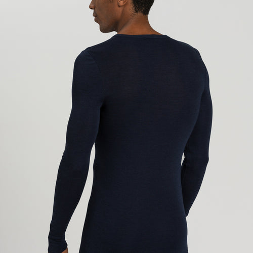 73402 Woolen Silk M Long Sleeve Shirt - 1610 Deep Navy