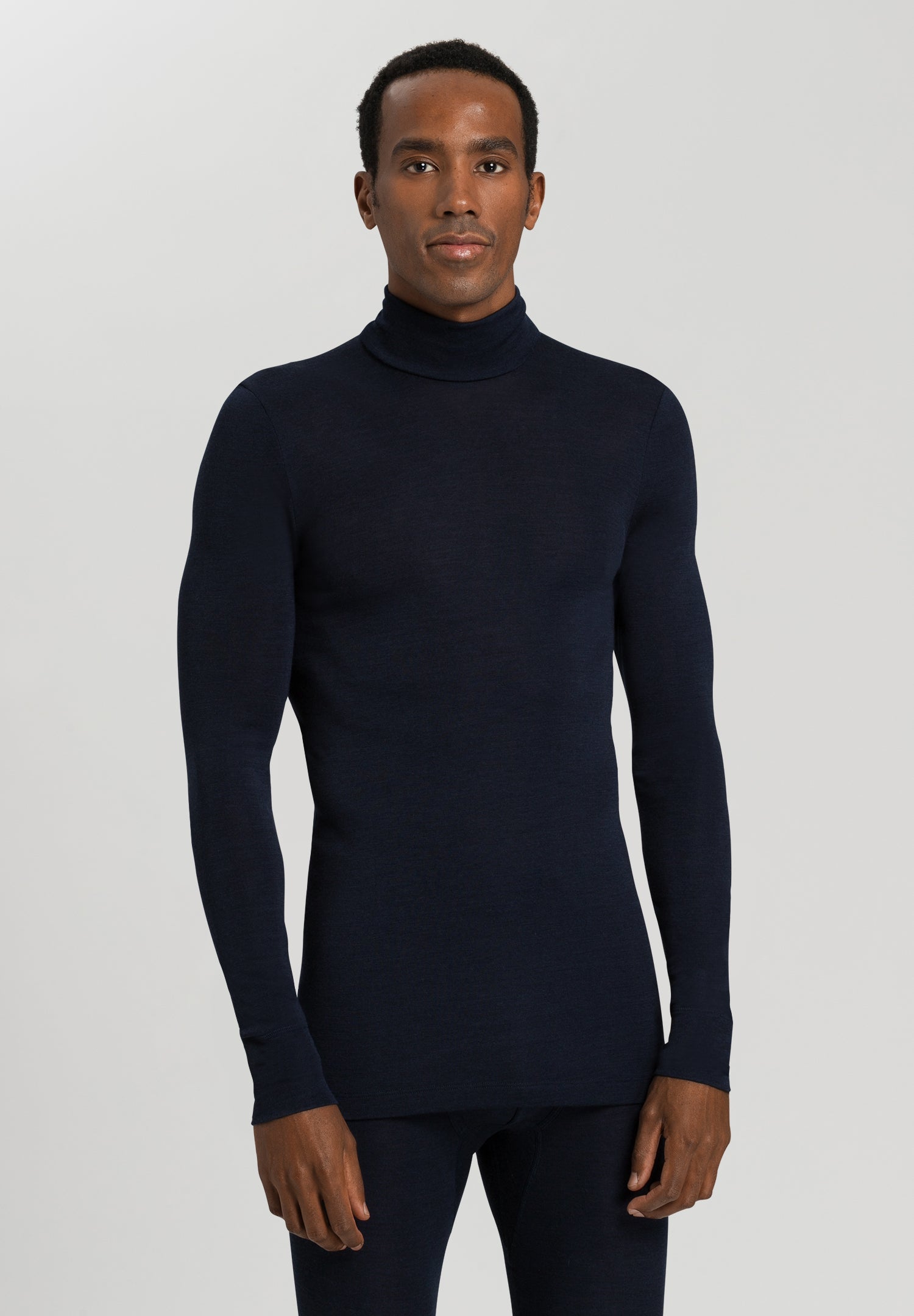 73403 Woolen Silk Turtleneck Shirt - 1610 Deep Navy