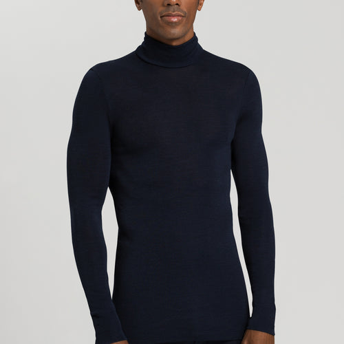 73403 Woolen Silk Turtleneck Shirt - 1610 Deep Navy