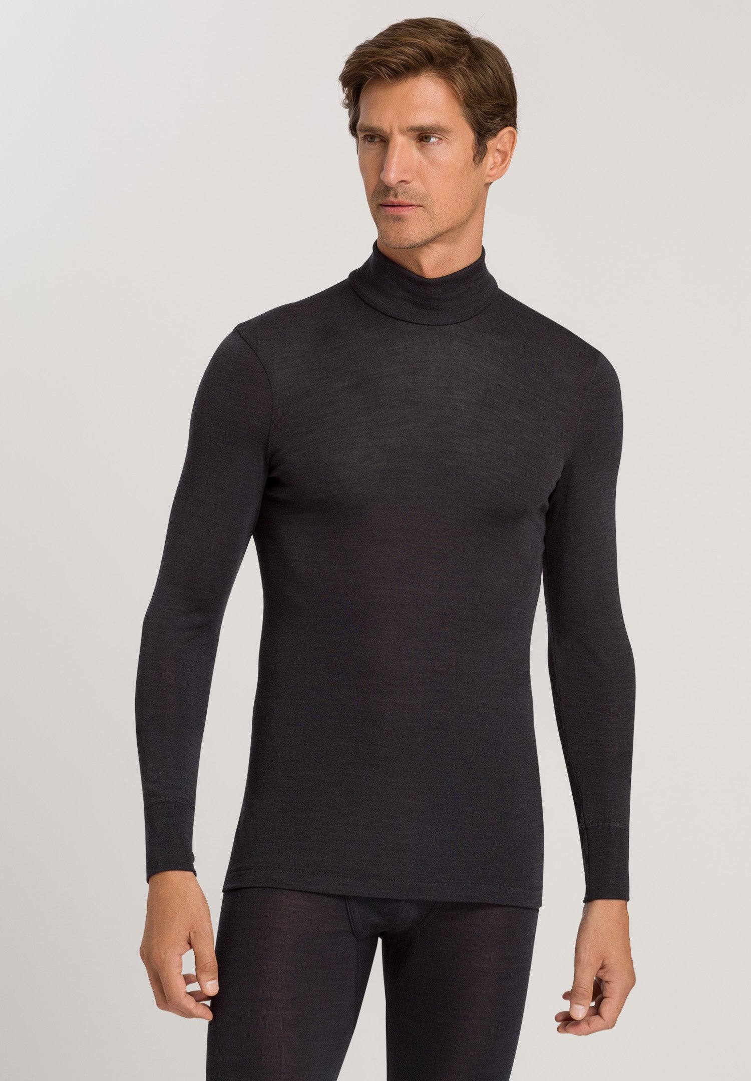 73403 Woolen Silk Turtleneck Shirt - 176 Anthrazit